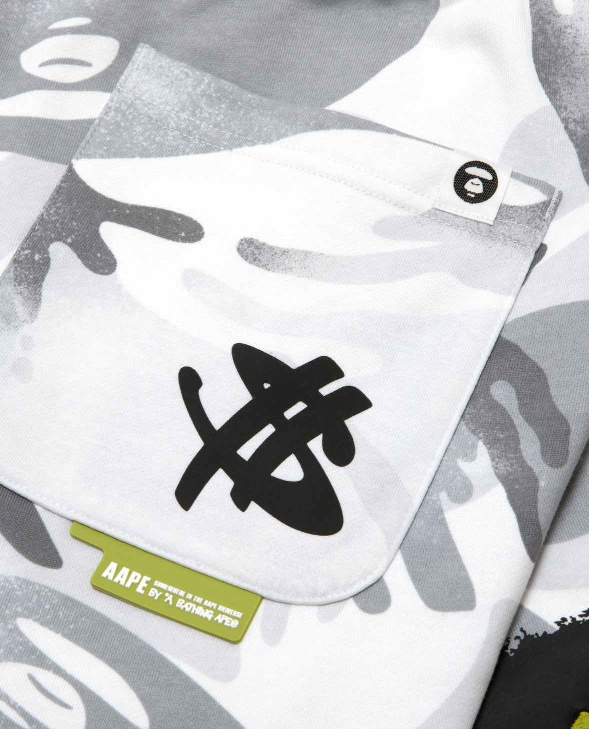 BAPE Moonface logo camo sweat shorts