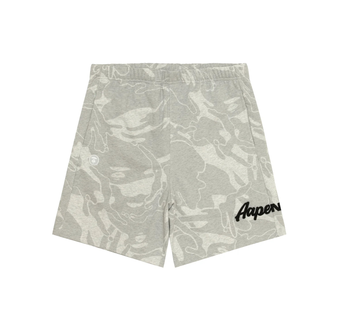 BAPE AAPENOW moonface logo camo sweat shorts