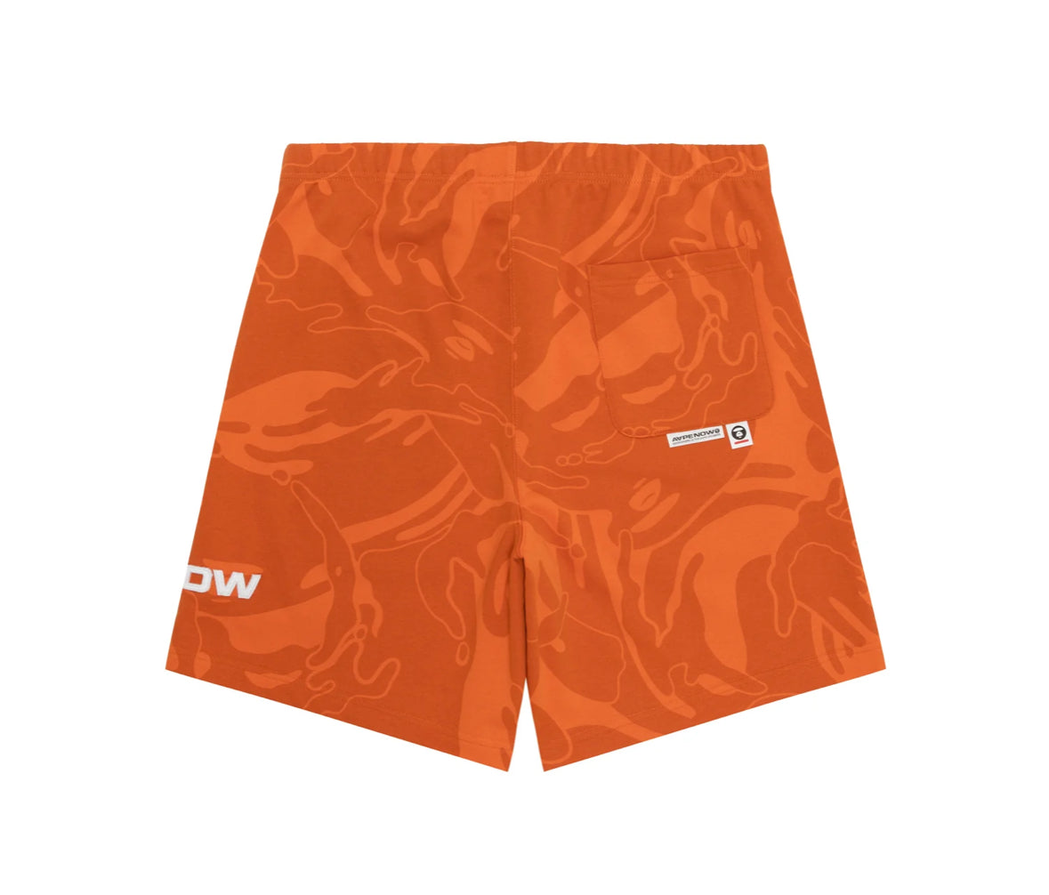 BAPE AAPENOW moonface logo camo sweat shorts