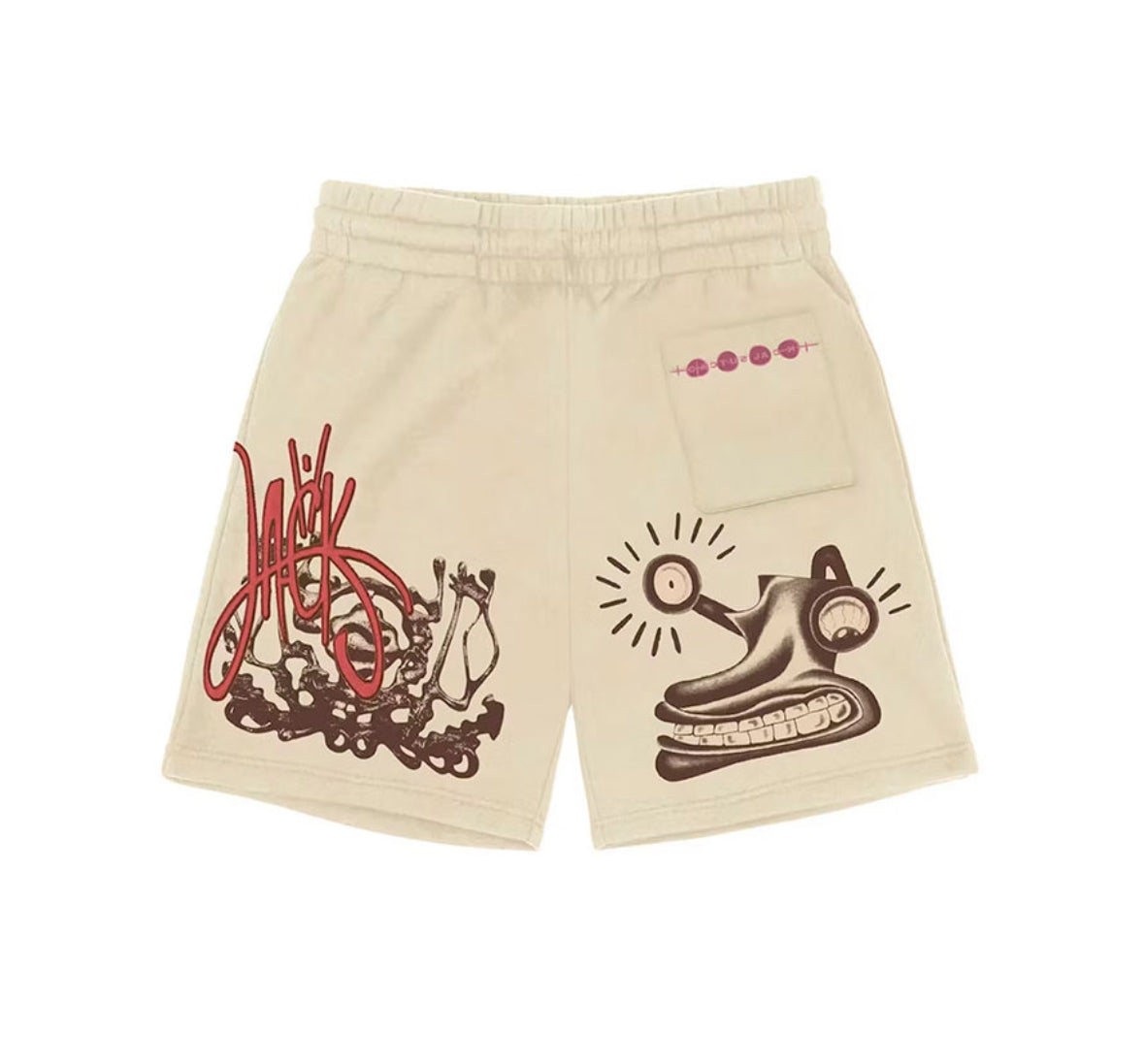 TRAVIS SCOTT CHARACTER SHORTS NATURAL
