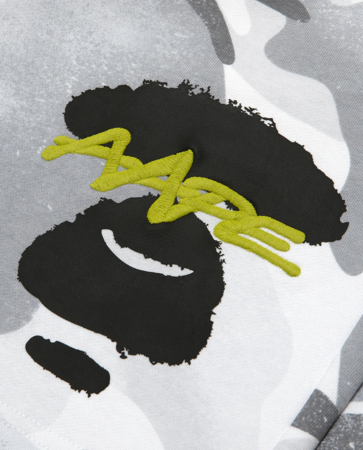 BAPE Moonface logo camo sweat shorts