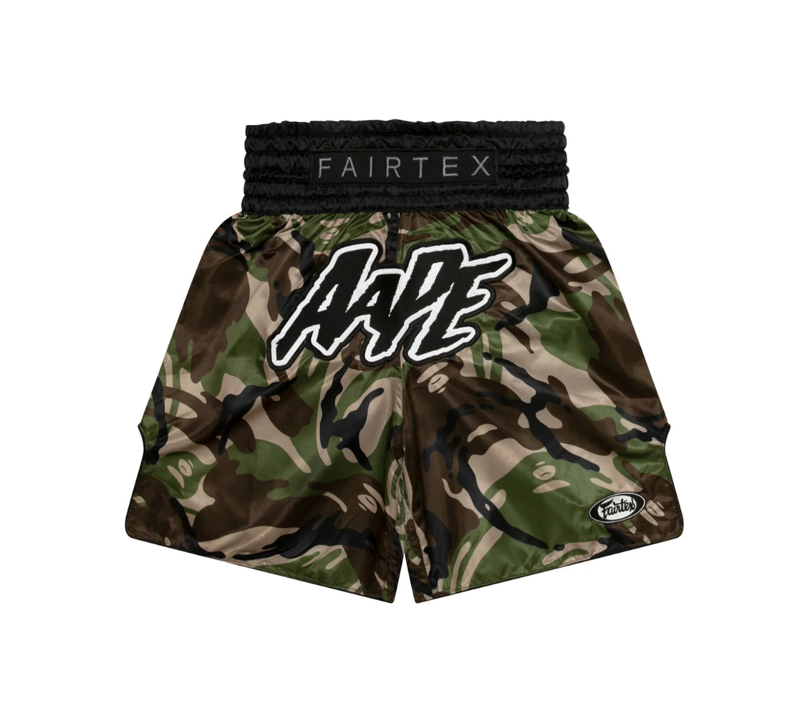 BAPE X Fairtex camo muay thai shorts
