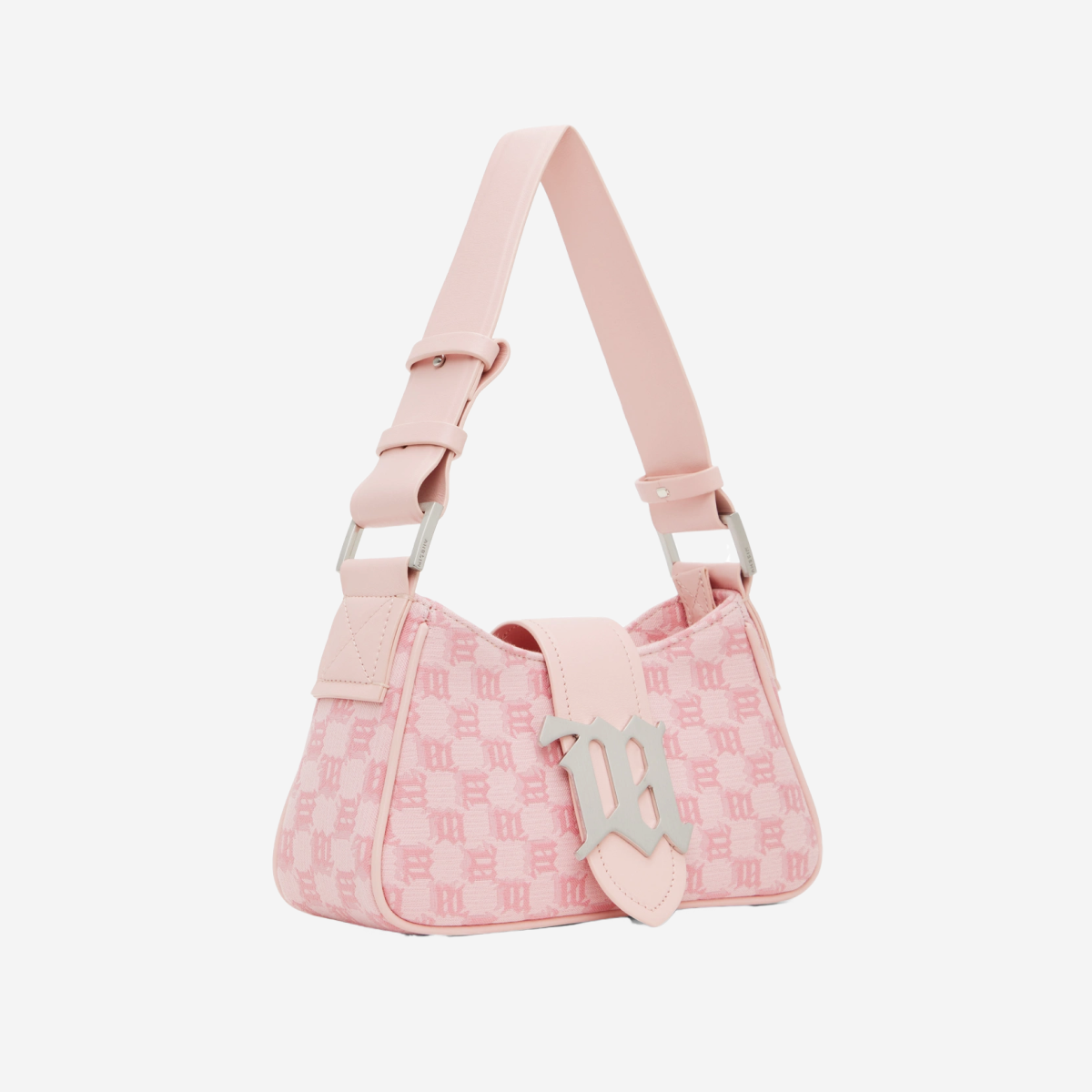 MISBHV JACQUARD MONOGRAM SHOULDER BAG PINK SMALL
