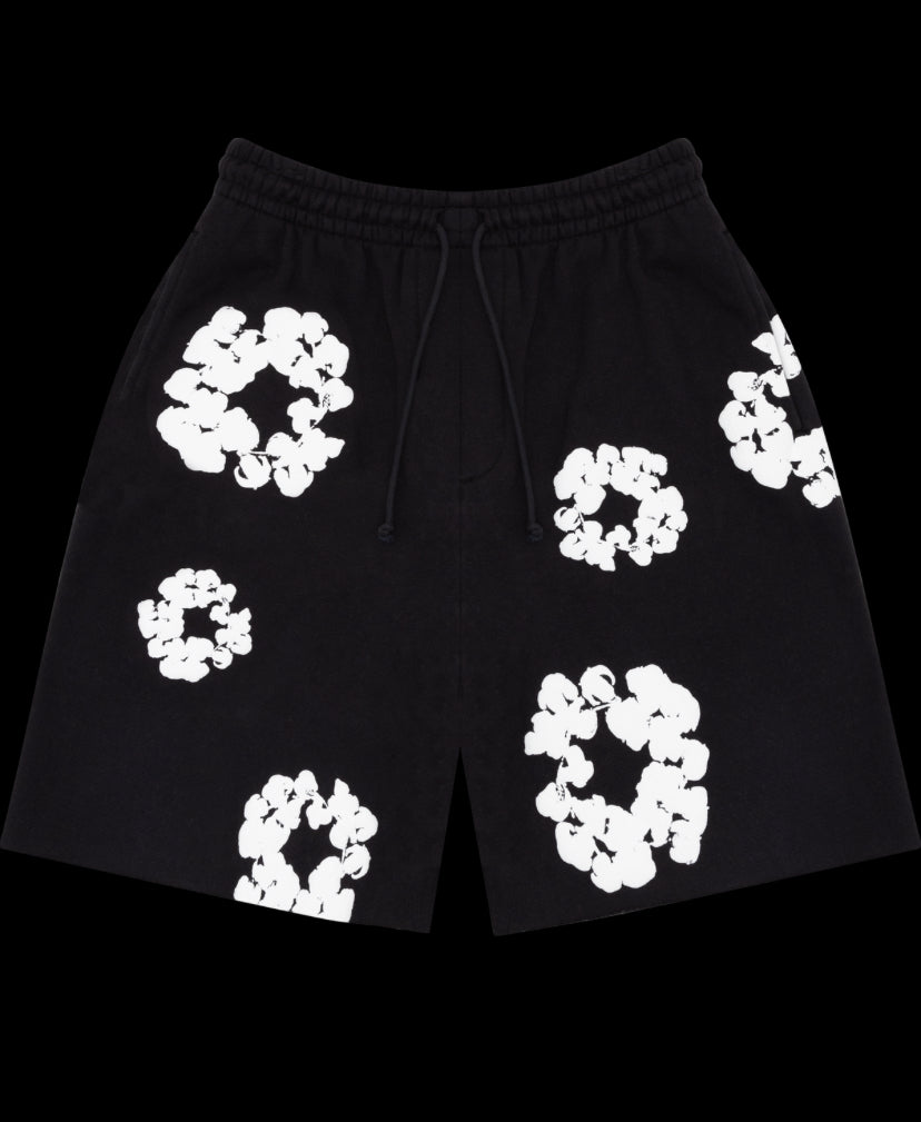 Denim tears The Cotton Wreath Shorts Black