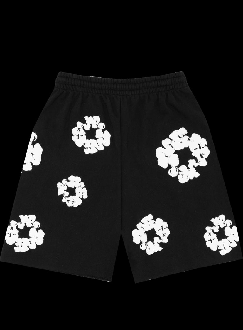 Denim tears The Cotton Wreath Shorts Black