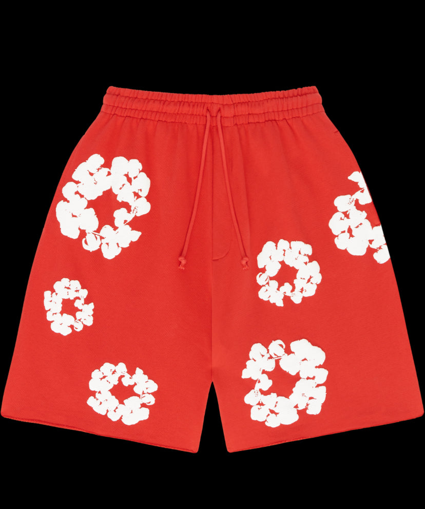 Denim tears The Cotton Wreath Shorts Red