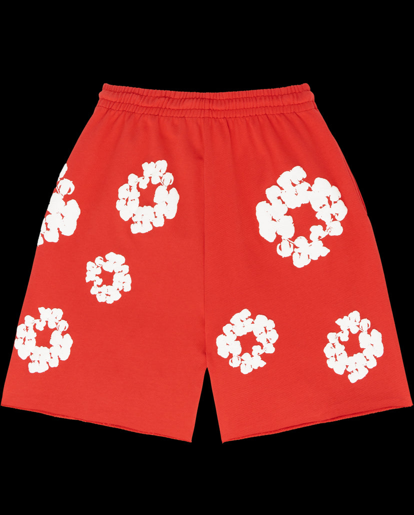 Denim tears The Cotton Wreath Shorts Red