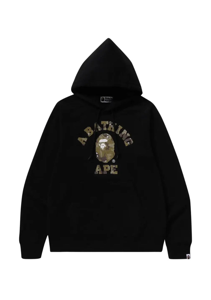 BAPE Bitmap College Pullover Hoodie 'Black'