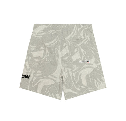 BAPE AAPENOW moonface logo camo sweat shorts