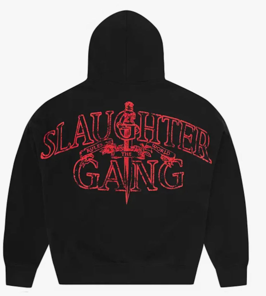 Corteiz x Slaughter Gang 21 Savage Zip Up Hoodie Black