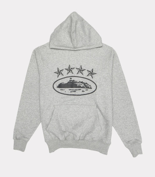 Corteiz 4Starz Alcatraz Hoodie Grey