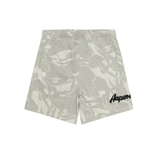 BAPE AAPENOW moonface logo camo sweat shorts