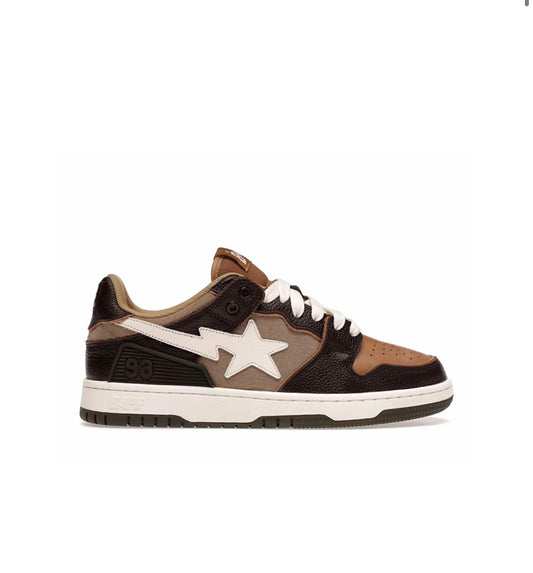 A BATHING APE BAPE SK8 STA BROWN IVORY