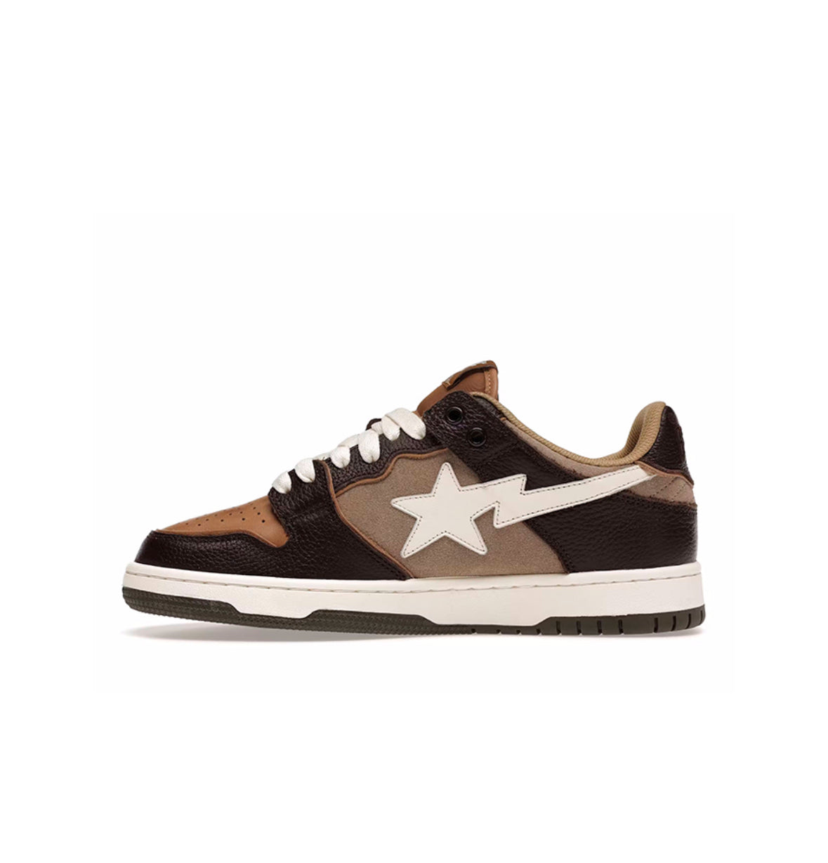 A BATHING APE BAPE SK8 STA BROWN IVORY