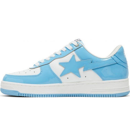 A BATHING APE BAPE STA PATENT LEATHER BLUE WHITE