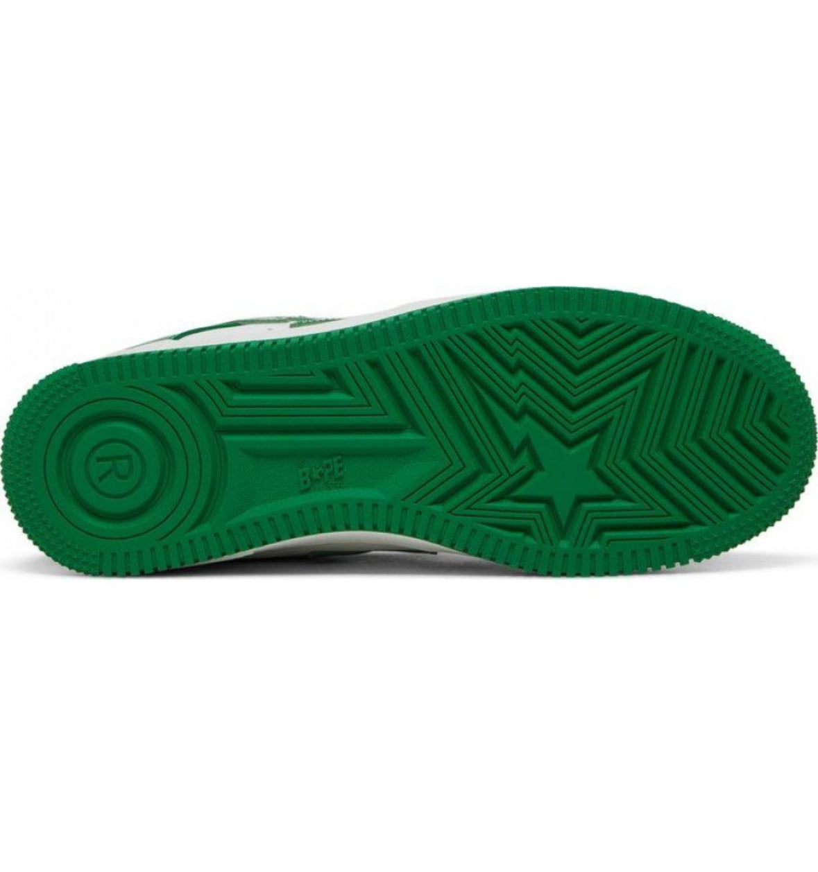 A BATHING APE BAPE STA PATENT LEATHER GREEN WHITE