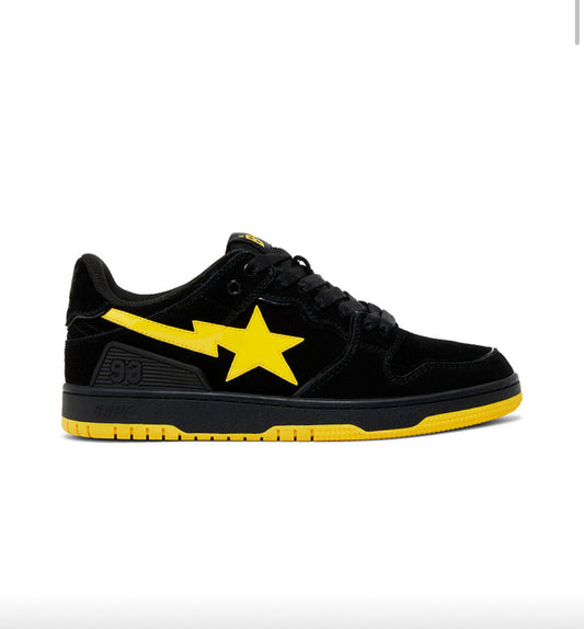 A BATHING APE SK8 STA BLACK ELECTRIC YELLOW