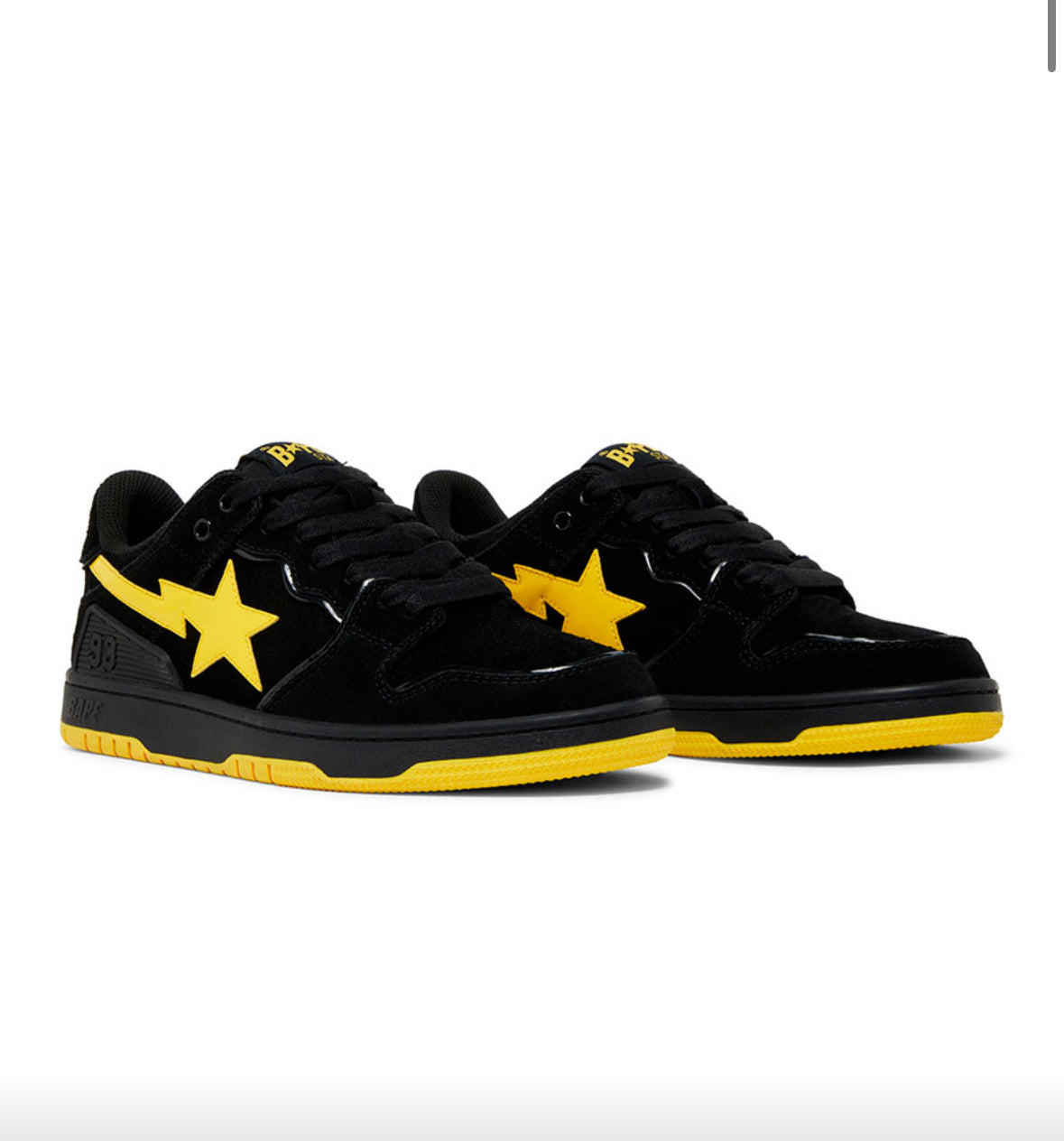 A BATHING APE SK8 STA BLACK ELECTRIC YELLOW