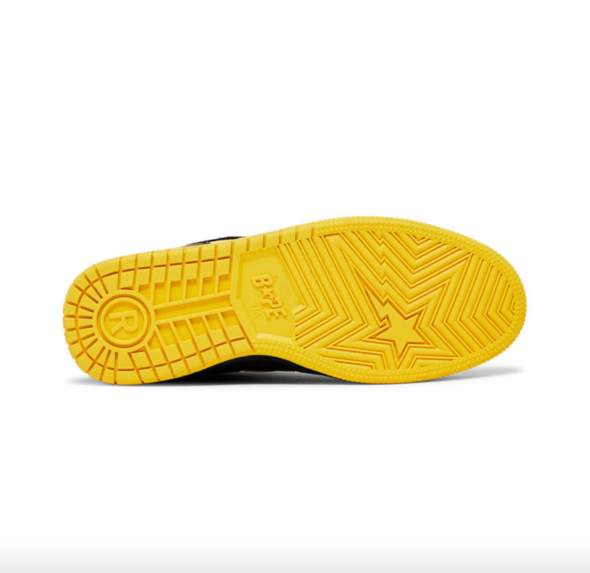 A BATHING APE SK8 STA BLACK ELECTRIC YELLOW