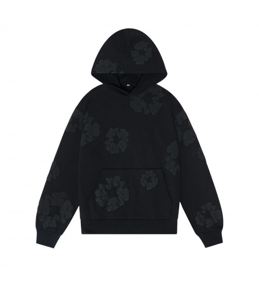 DENIM TEARS COTTON WREATH HOODIE BLACK MONOCHROME