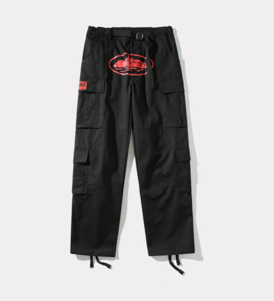 Corteiz Purp Guerillaz Cargos Black/Red