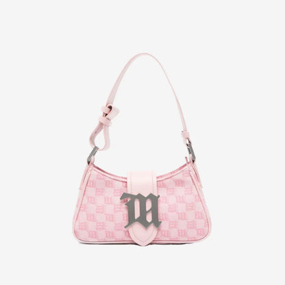 MISBHV JACQUARD MONOGRAM SHOULDER BAG PINK SMALL