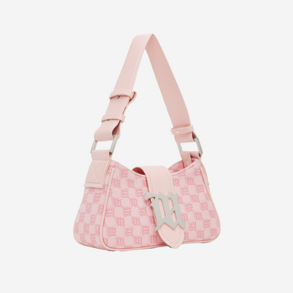 MISBHV JACQUARD MONOGRAM SHOULDER BAG PINK SMALL