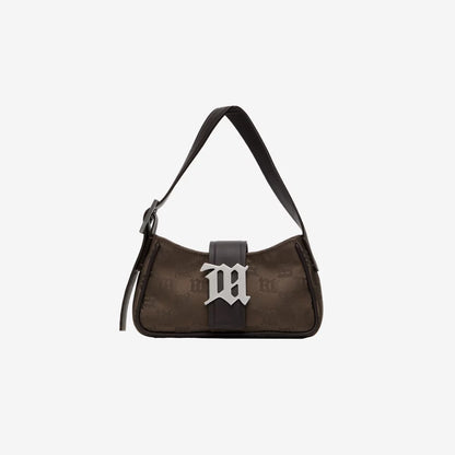 MISBHV MINI JACQUARD SHOULDER BROWN BAG