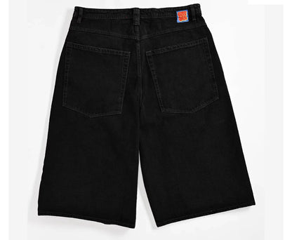 Empyre Shmutz Ultra Wide Black Denim Skate Shorts