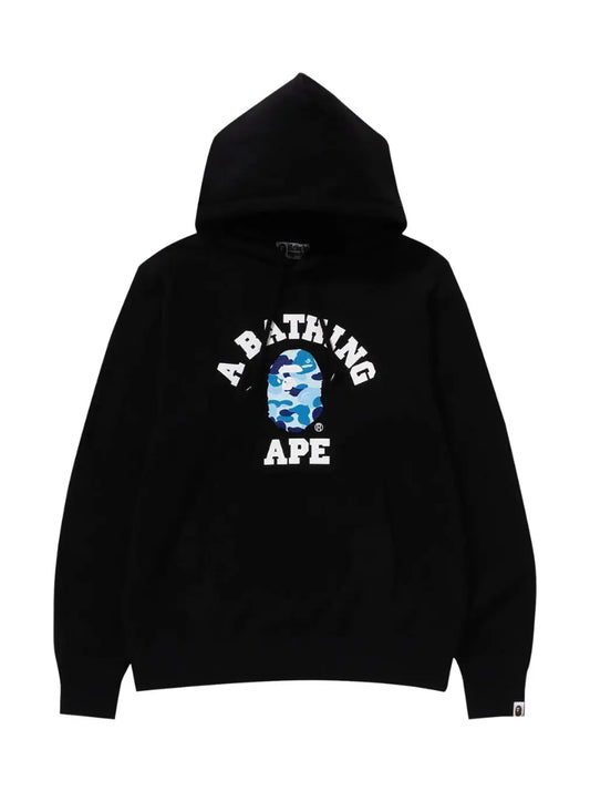 BAPE ABC Camo College Organic Pullover Hoodie 'Black/Blue