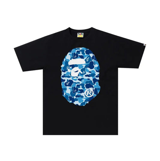 BAPE ABC Camo Big Ape Head Tee 'Black/Blue'