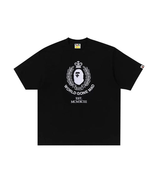 BAPE Crest College Logo Relaxed Fit Tee 'Black'