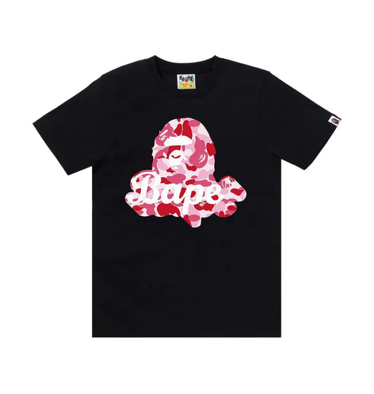 BAPE ABC Camo Ape Head Bape Tee 'Black/Pink'