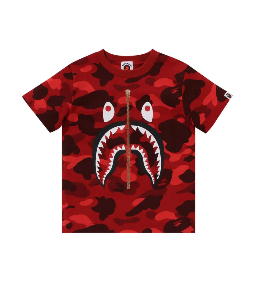 BAPE Color Camo Shark Tee 'Red'
