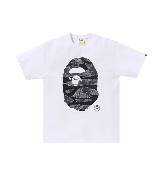 BAPE Tiger Camo Ape Head Tee 'White'