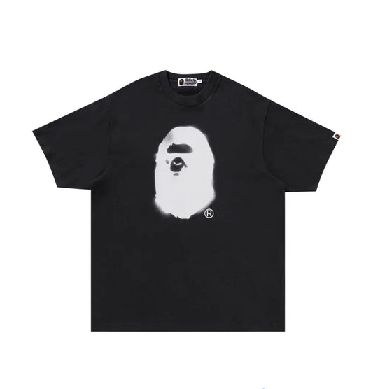 BAPE Spray Ape Head Garment Dyed Relaxed Fit Tee 'Black'